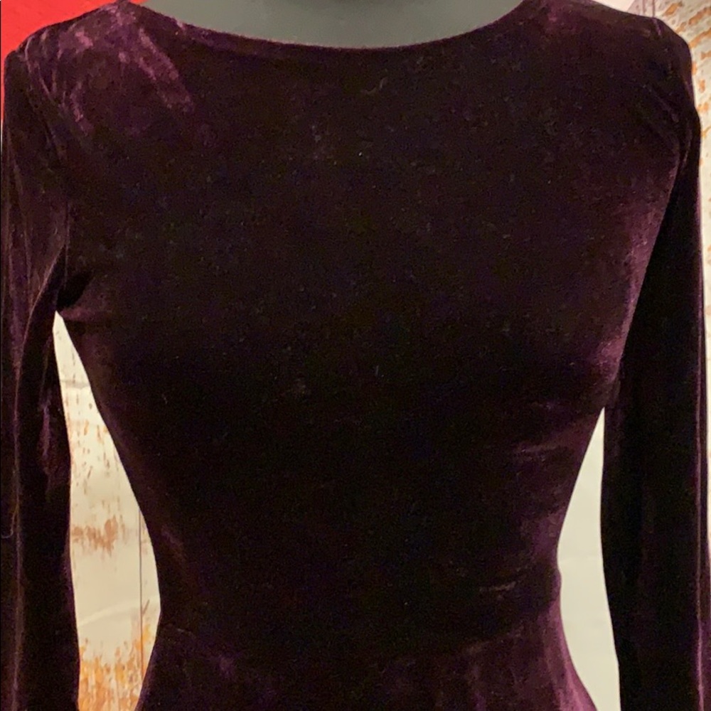 🌸NWT INSIGHT DEEP PURPLE VELVET DRESS - Picture 2 of 8